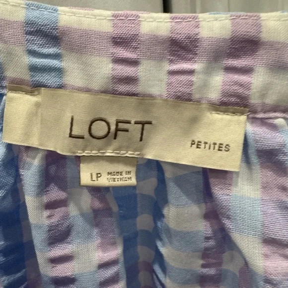 LOFT Women's Blue and Purple Stripe Blouse - Picture 4 of 5